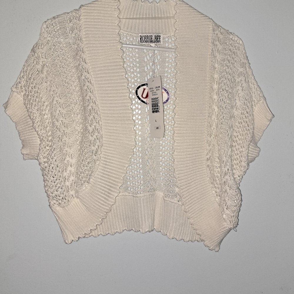 2 Robbie Bee cropped knit cardigan sweaters sold together